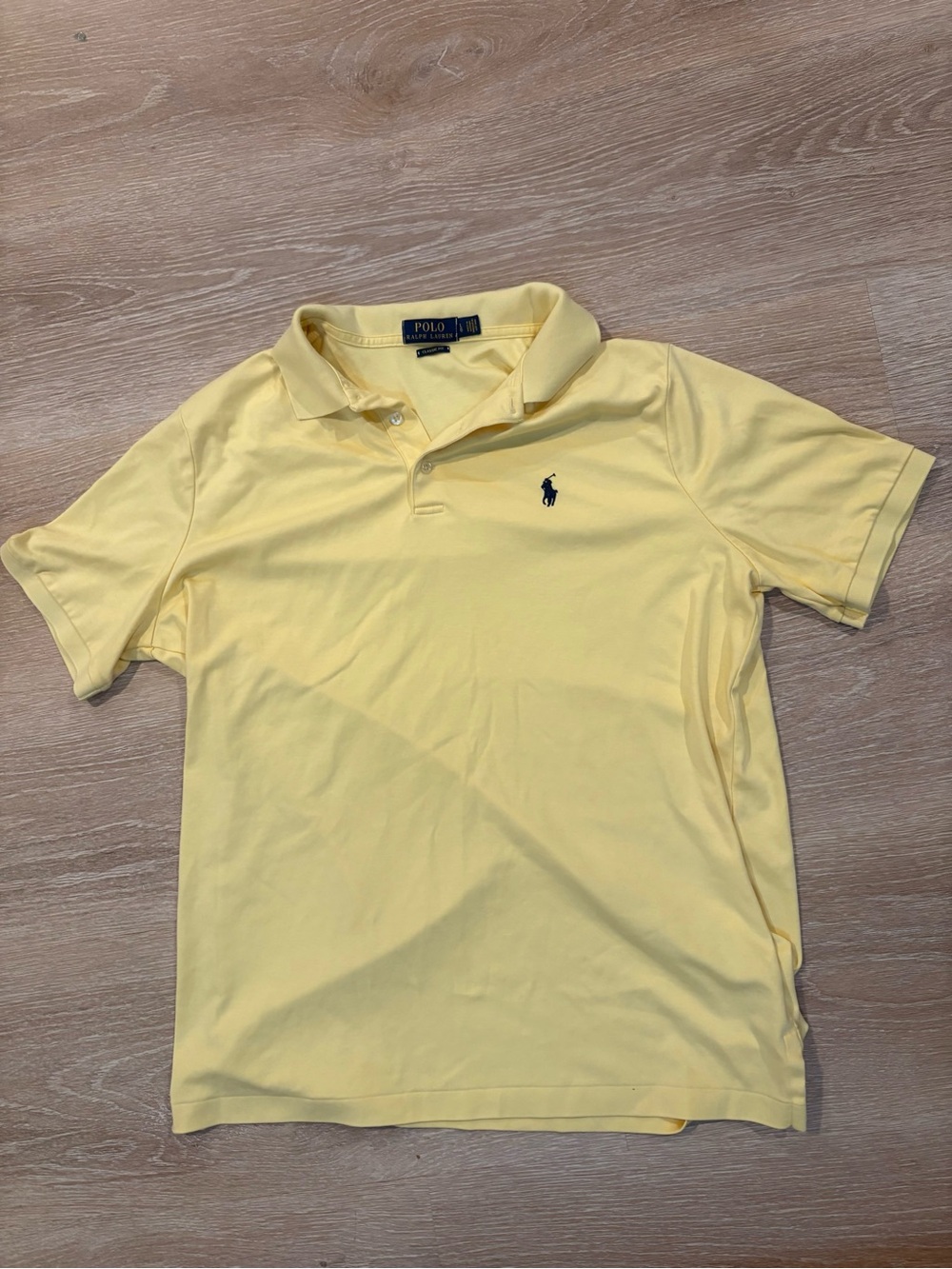 Polo by Ralph Lauren Pale Yellow Short-Sleeve Polo with Navy Pony